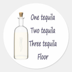 Eén tequila Twee tequila Drie tequila Vier Ronde Sticker