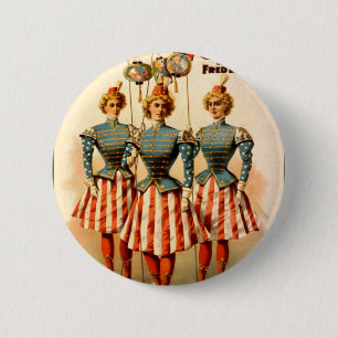 Een tevreden Campagne voor vrouwen Ronde Button 5,7 Cm