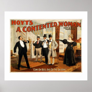 Een tevreden  Poster van het theater van de Vrouw