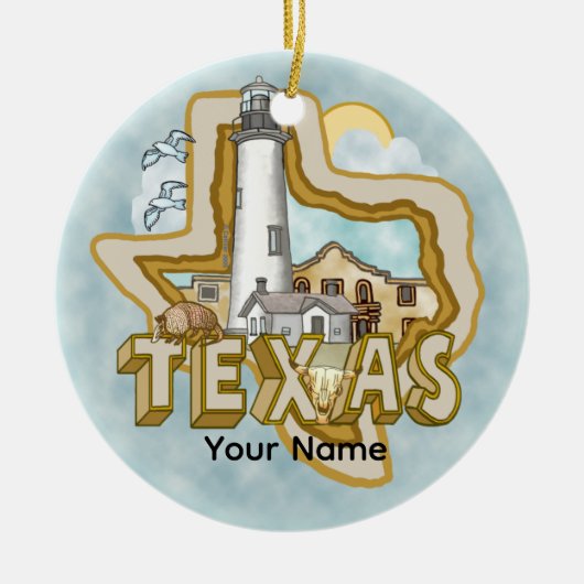 Een Texas Lighthouse Ceramic Ornament (Voorkant)