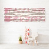 Een textiel met een patroon van roze en wit spandoek (Insitu)