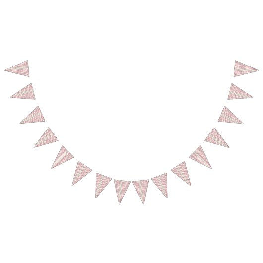 Een textiel met een patroon van roze en wit vlaggetjes (Alle)