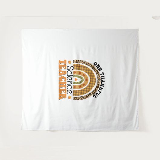 Een Thankful Science Teacher Groovy Thanksgiving R Wandkleed (Voorkant (horizontaal))