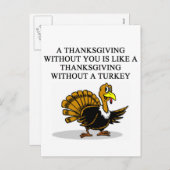 een Thanksgiving TURKIJE Feestdagenkaart (Voorkant / Achterkant)