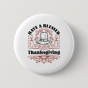 Een Thanksgiving zonder hoed hebben Ronde Button 5,7 Cm