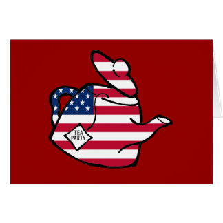 Een theepot in Amerikaanse vlagkleuren