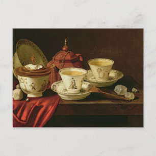 Een theepot Yixing en een Chinees Porselein Briefkaart