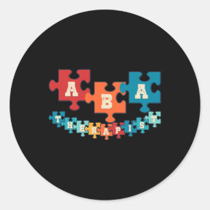 Een therapeut toegepaste gedragsanalyse gedragsdes ronde sticker