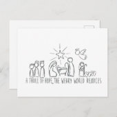 Een Thrill oh Hope Natitivity Sketch Feestdagenkaart (Voorkant / Achterkant)