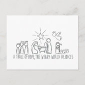 Een Thrill oh Hope Natitivity Sketch Feestdagenkaart (Voorkant)