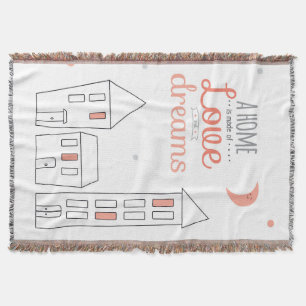 Een thuis is gemaakt van liefde en dromen deken