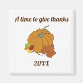 Een tijd om bedankt pompoen en bladeren te geven magneet (Voorkant)