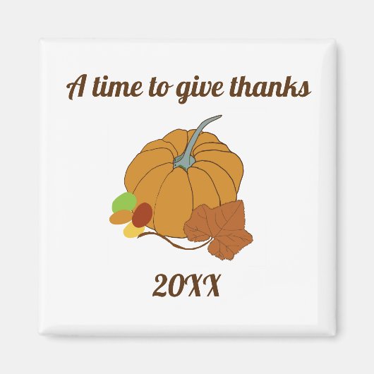 Een tijd om bedankt pompoen en bladeren te geven magneet (Voorkant)
