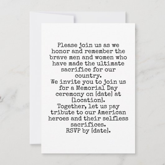 Een tijd om de Amerikaanse helden te eren Kaart (Achterkant)