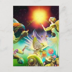 Een tijd van vergoedingsolieverfschilderij briefkaart