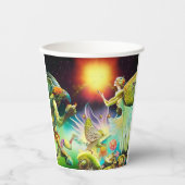 Een tijd van vergoedingsolieverfschilderij papieren bekers (Voorkant)