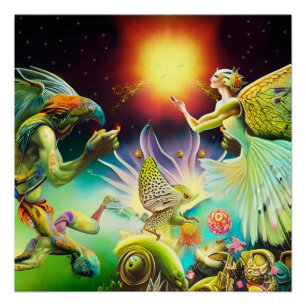 Een tijd van vergoedingsolieverfschilderij perfect poster