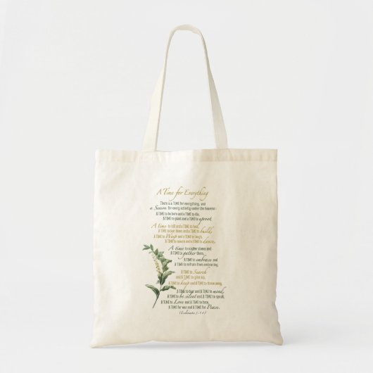 Een tijd voor alles - Prediker 3: 1-8 Tote Bag (Voorkant)