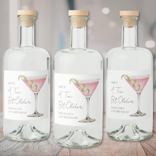 Een tikkeltje oudere Martini-verjaardag Likeurfles Etiket