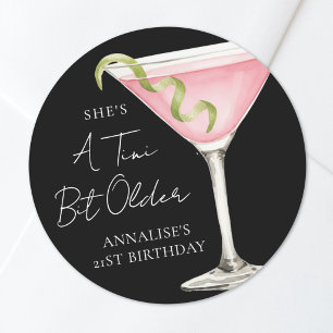 Een tikkeltje oudere Martini-verjaardag Ronde Sticker