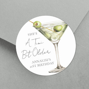 Een tikkeltje oudere Martini-verjaardag Ronde Sticker
