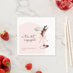 Een tikkeltje verloofd Martini Roze Meidenavakanti Servet