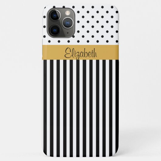 Een Timeless Black White Stripes, Polka Dots Patte Case-Mate iPhone Case (Achterkant)