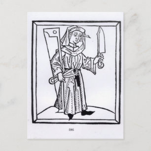 Een timmerman briefkaart