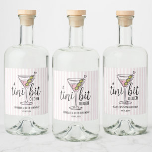Een Tini Beetje Ouder Pink Martini Verjaardag Likeurfles Etiket