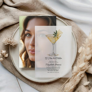 Een Tini Beetje Oudere Gouden Martini Vellum Verja Uitnodigingen