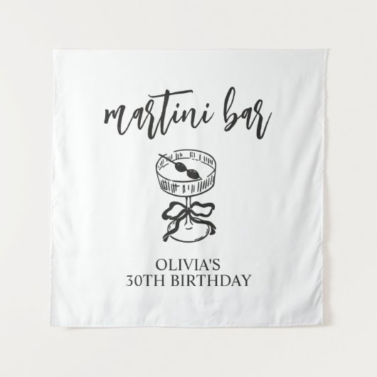 Een Tini Beetje Oudere Martini Verjaardagsfeest Ba Wandkleed (Voorkant)