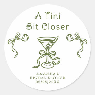 Een Tini Bit Closer Bruidsfeest Ronde Sticker