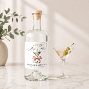 Een Tini Bit Ouder Martini Roze Strik Verjaardag Likeurfles Etiket
