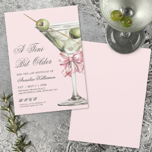 Een Tini Bit Ouder Roze Strik Martini Verjaardagsf Kaart