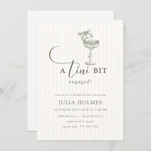 Een Tini Bit verloofd Modern Elegant Vrijgezellenf Kaart (Voorkant / Achterkant)