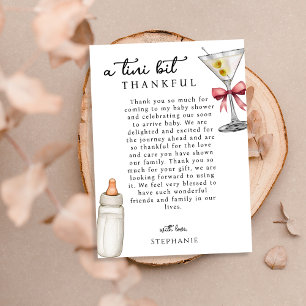 Een Tini Eén Is Op Komst Pink Martini Baby Shower Bedankkaart