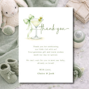Een Tini Eén Martini Baby Shower Elegant Bedankkaart