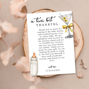 Een Tini Eentje Op Komst Gele Martini Baby Shower Bedankkaart