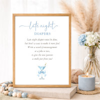 Een TIni One Blauwe Jongen Baby Shower Late Night