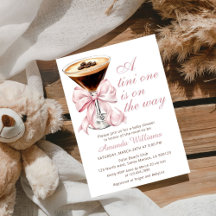 Een Tini One Espresso Martini Baby Shower Uitnodig