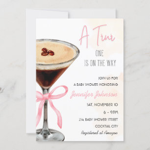 Een Tini One Expresso Martini Baby shower Kaart