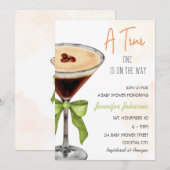 Een Tini One Expresso Martini Baby shower Kaart (Voorkant / Achterkant)