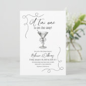 Een Tini One Hand Drawn Martini Baby shower Kaart (Staand voorkant)