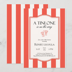 Een Tini One is onderweg Baby shower Invitation Bedankkaart