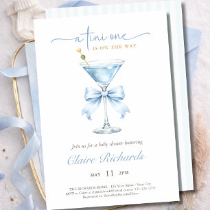 Een Tini One Is Op Weg Blue Boy Baby Shower Kaart