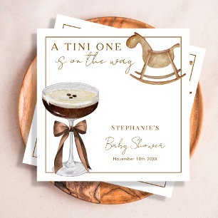 Een Tini One Op Weg Espresso Martini Baby Shower Servet