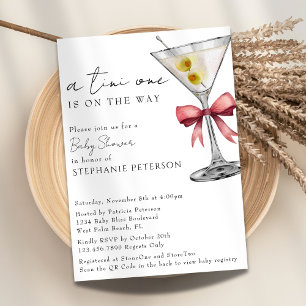 Een Tini One Simple Minimal Roze Martini Baby Show Kaart