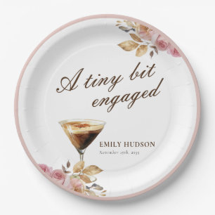 Een Tiny Bit Espresso Martini Bruidsdouche Papieren Bordje