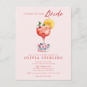 Een Toast Aan De Bruid Roze Bruiloft Invitatie Briefkaart