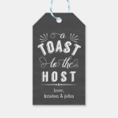Een Toast aan de Gastheer |  alkbordwijn Cadeaulabel (Voorkant)
